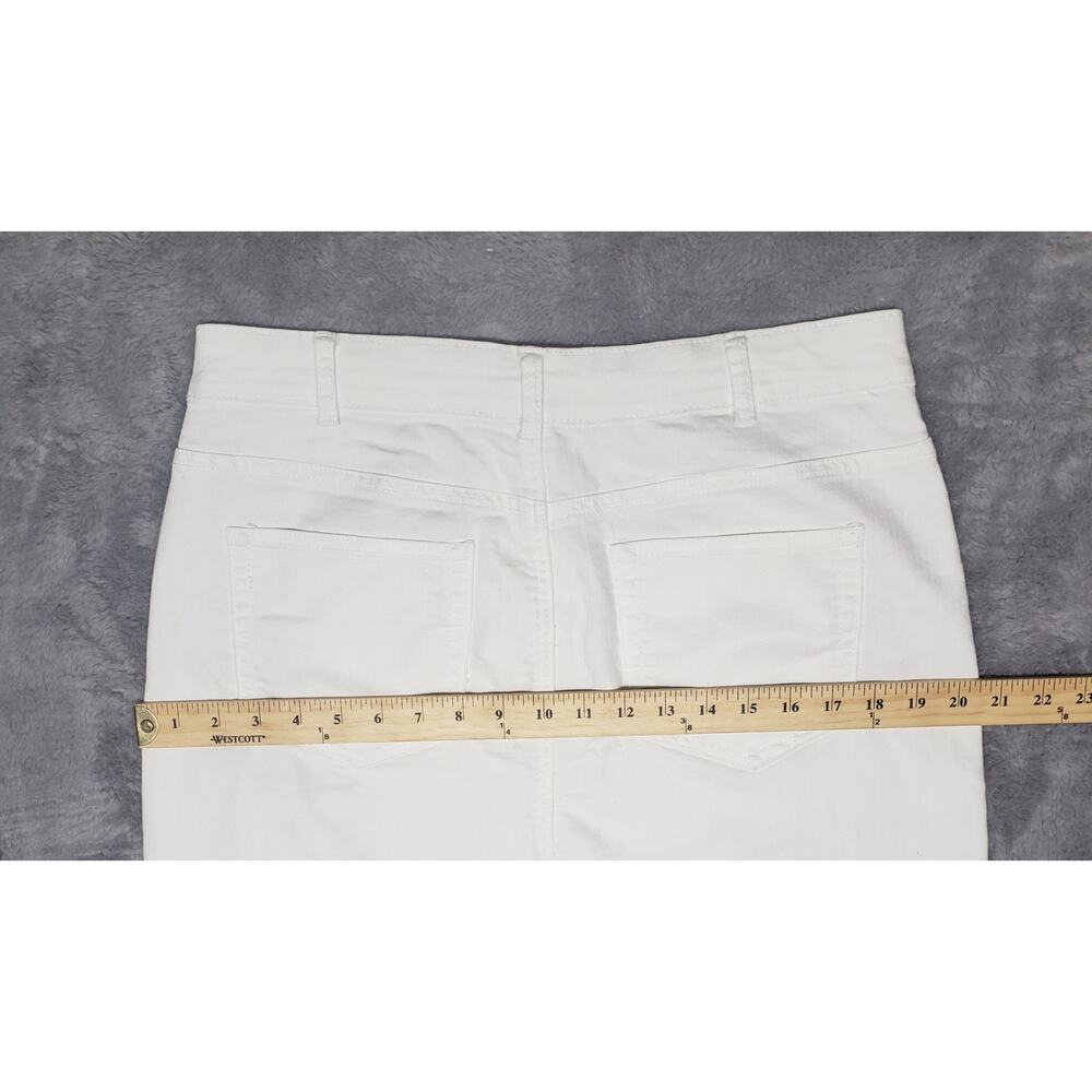 Vintage Jaclyn Smith 2010s White Denim Skirt Women’s 14 Stretch Pockets - Picture 8 of 9